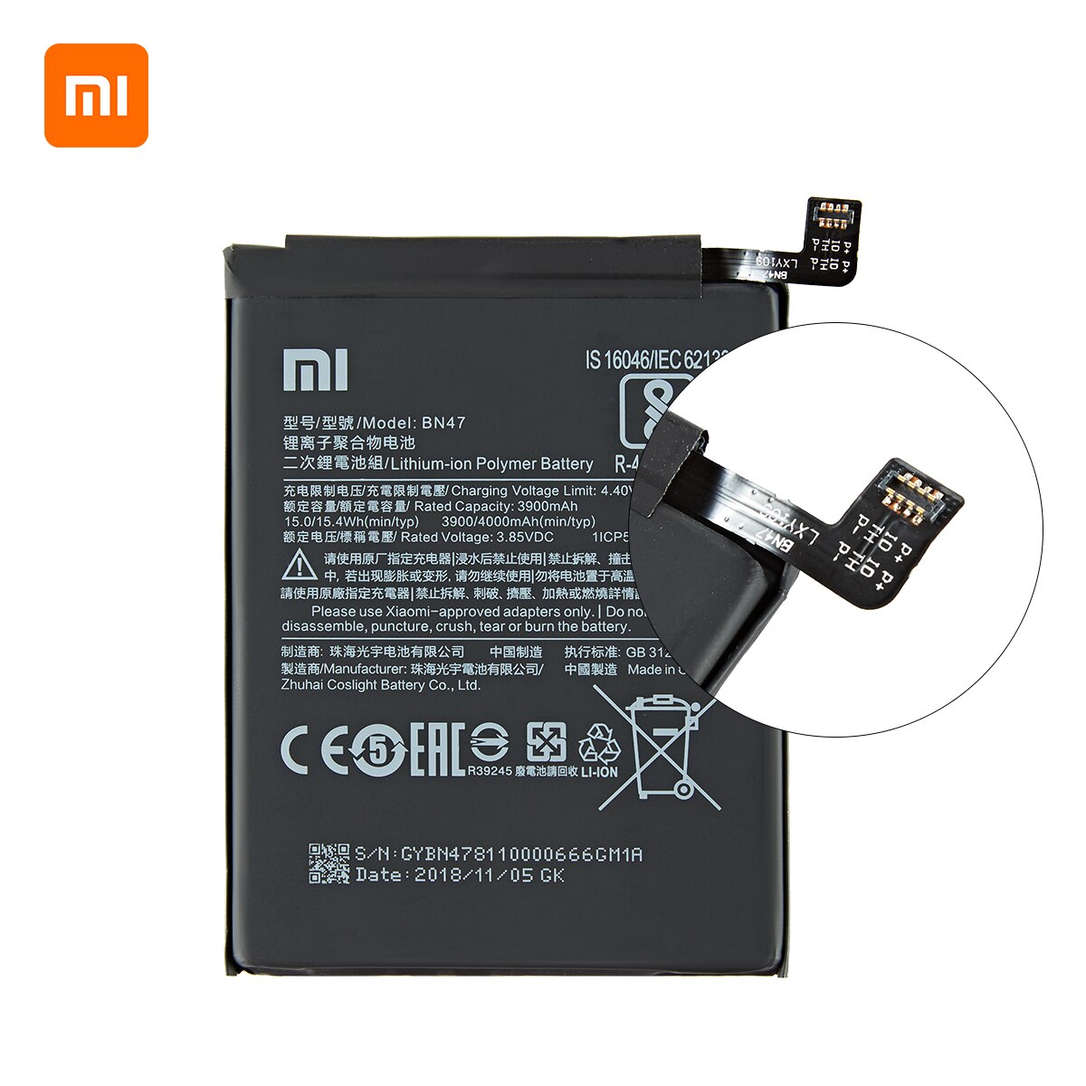 Xiao mi 100% Orginal BN47 4000mAh Battery For Xiaomi Mi A2 Lite/Xiaomi Redmi 6 Pro BN47 Phone Replacement Batteries +Tools