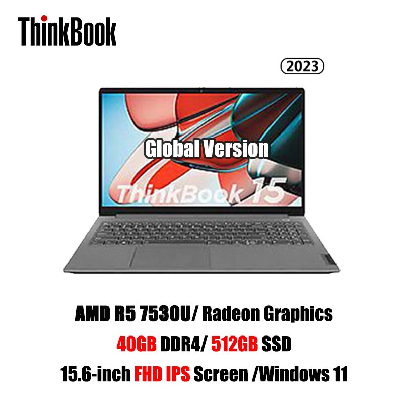 Lenovo ThinkBook 15 Laptop Ryzen AMD5 7530U Processor 16GB DDR4/512GB SSD Core Graphics Card 15.6-inch Win11 Notebook New