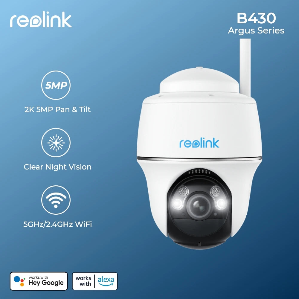 Reolink Argus Series 3MP Battery WiFi Security Camera 4MP Outdoor Solar Powered IP Cam 2K Wireless PT CCTV Surveillance Cameras