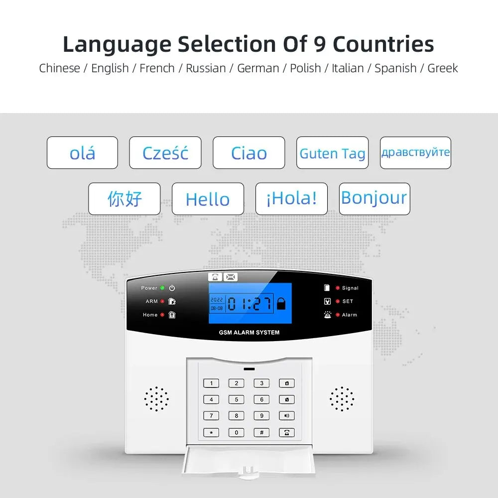 Keypad GSM Wifi Alarm Security 433MHz Wireless Smart Home Burglar Alarm System APP Control Motion Detector Door Sensor