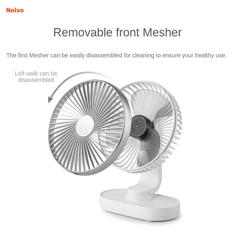 Portable Mini Fan Auto Rotation Desk Fan 4 Speed Wind Mute Adjustable Air Coolers Rechargeable For Office Home Desktop Office