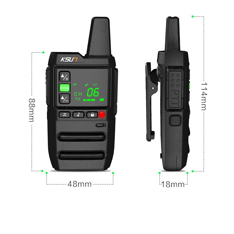 Mini Walkie Talkie With Earphone 2pcs Included Amateur Radio Comunicador Portable Station Wireless Communication Device KSUT GZ2