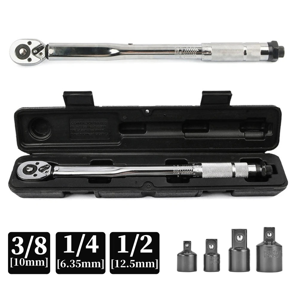 Ratchet Torque Wrench Square Drive 5-150N.m Reversible Ratchet Key 3/8'' Adjustable Torque Spanner Precise Preset Hand Tool