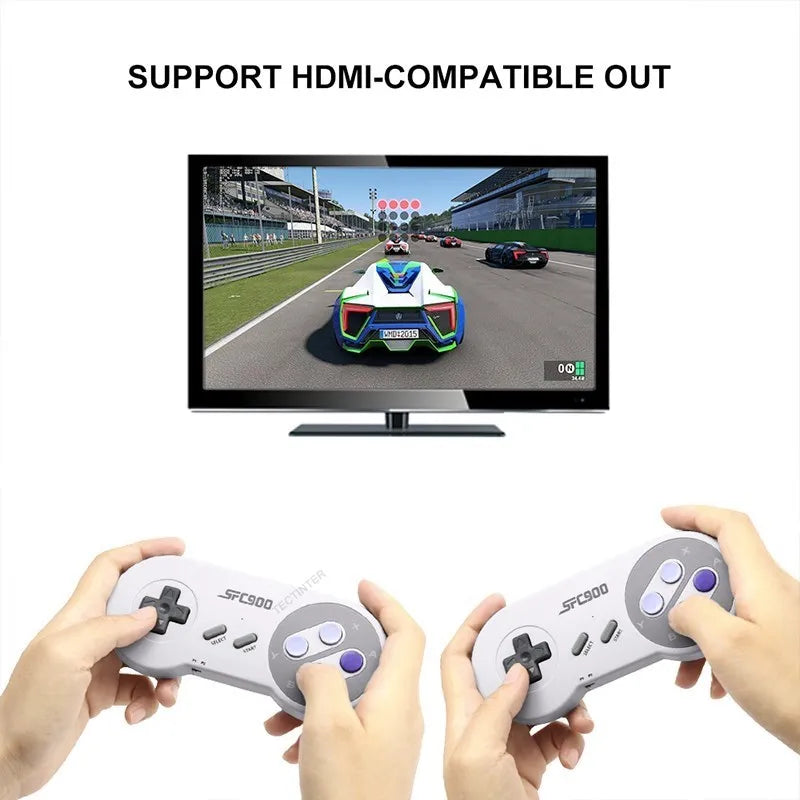 SF900 Video Game Console Hd TV Game Stick Wireless Controller Built in 6115 Games Handheld Game Player Gamepad For SNES For NES