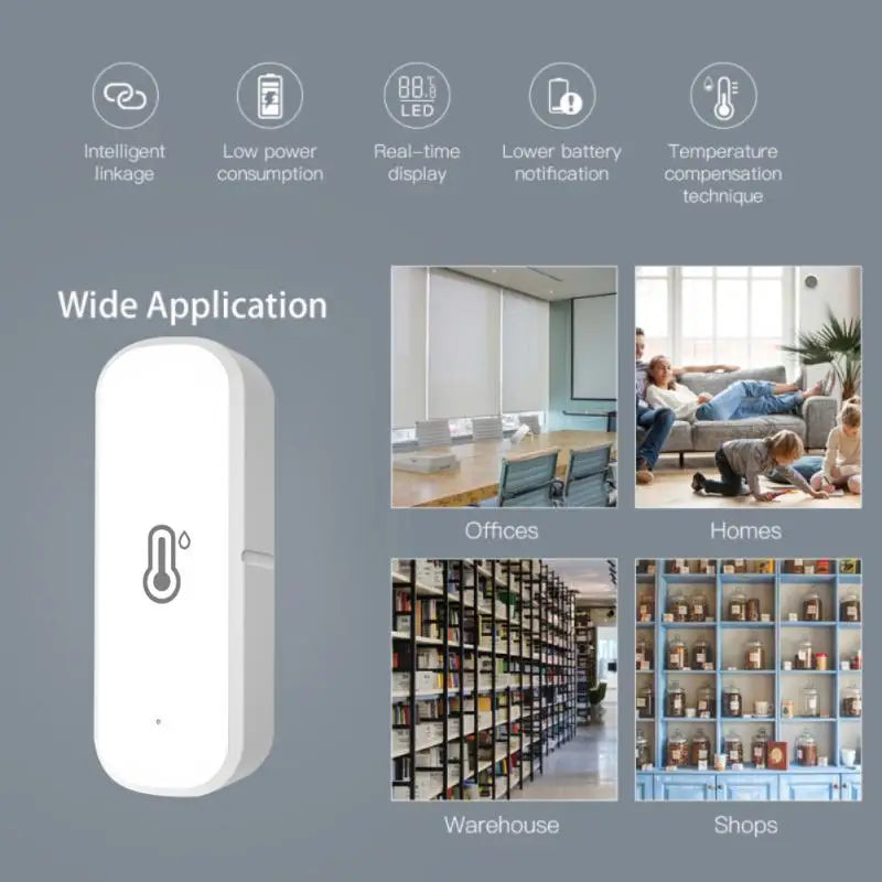 AUBESS Tuya ZigBee/WiFi Temperature Humidity Sensor Home Connected Thermometer Compatible With Smart Life Alexa Google Assistant