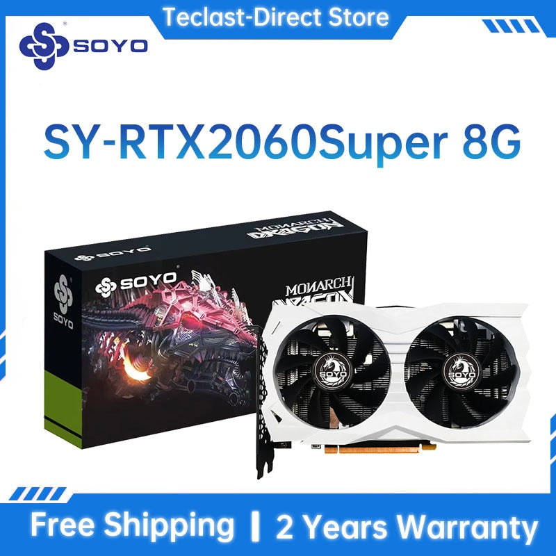 SOYO RTX 2060 Super Graphics Card 8GB 256Bit desktop gaming graphics card GDDR6 supports PCIE PCI-E3.0 16X 3DP HD slot ETH minin