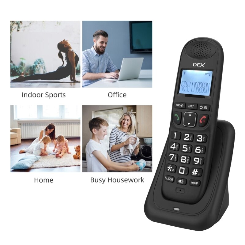 63HD D1003 Desk Phone with Caller Display Wireless Landline Desktop Telephone for Hotels, Offices and Homes Multi Languages