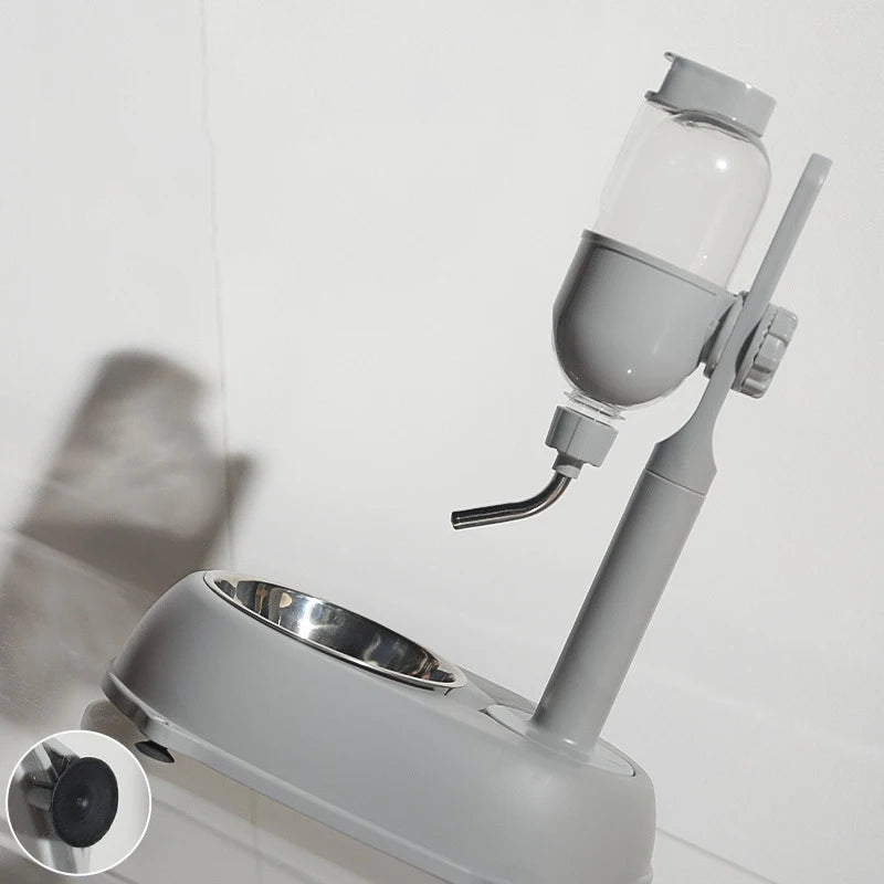 Anti-tip Dog Bowl With Drinking Water Bottle Plastic Automatic Dispenser Feeder Hanging Kettle Cat Food Container Pet Supplies