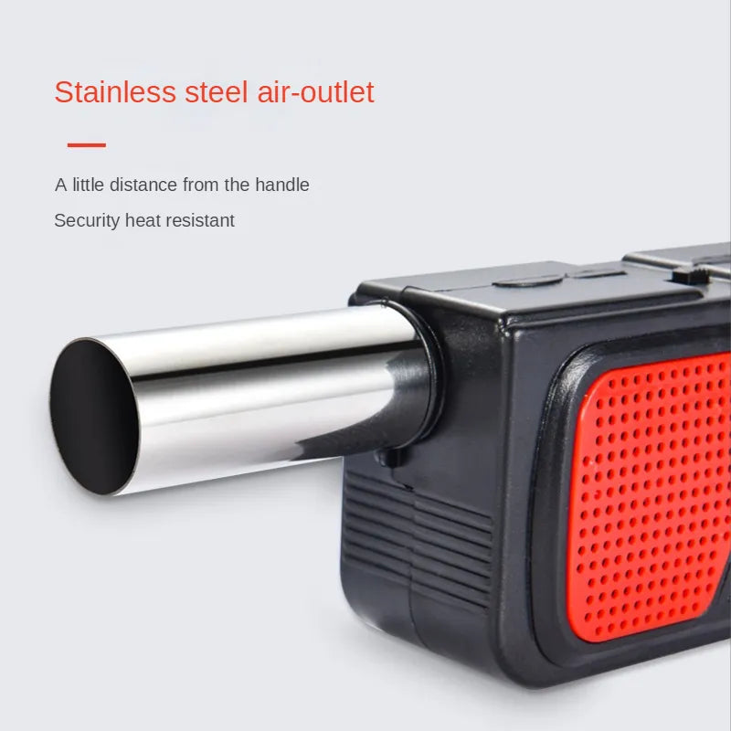 1Pc Portable Handheld Electric BBQ Air Blower Portable Cooking Air Blower for Charcoal Grill Fireplace Outdoor Barbecue Picnic