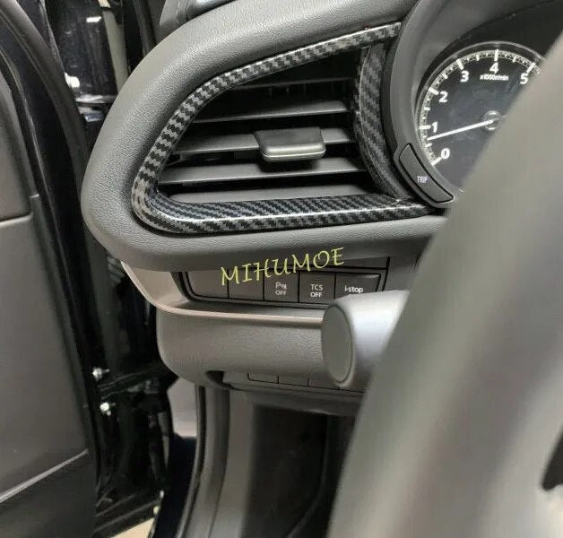 Carbon Fiber Car Interior Dashboard Air Vent Cover Trim For Mazda CX30 CX-30 DM 2020 2021 2022
