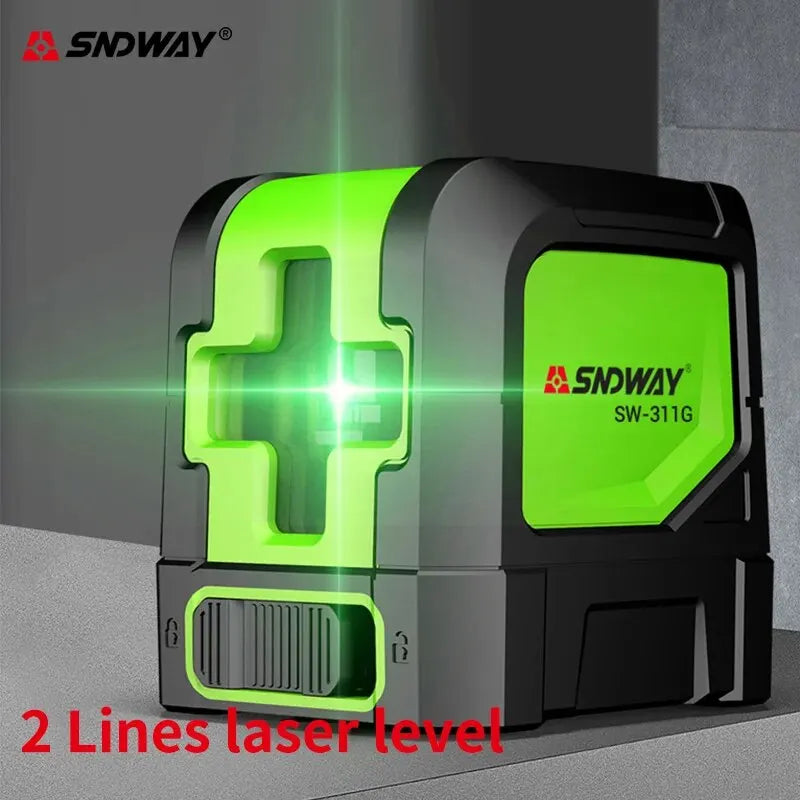 Sndway Self Leveling 2 Line Laser Level Green Red Lazer Level Instrument Horizontal Vertical Laser Level