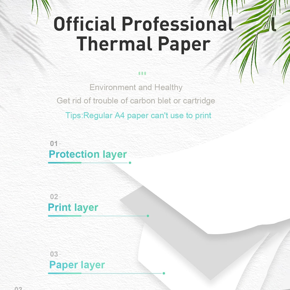 A4 Thermal Printer 203dpi Bluetooth-compatible 2600mAh Label Memo Wrong Question Printing Portable Thermal Printer