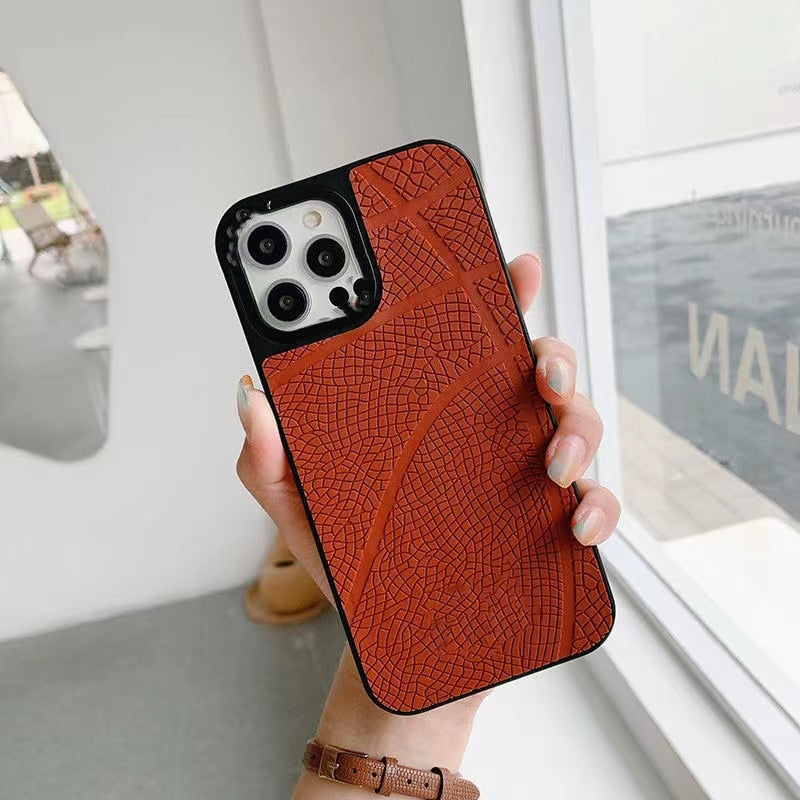 Luxury Basketball Case for iPhone 14 Plus 13 12 11 Pro Max Mini XR XS Deer Shockproof Square Frame Camera Protective Cove