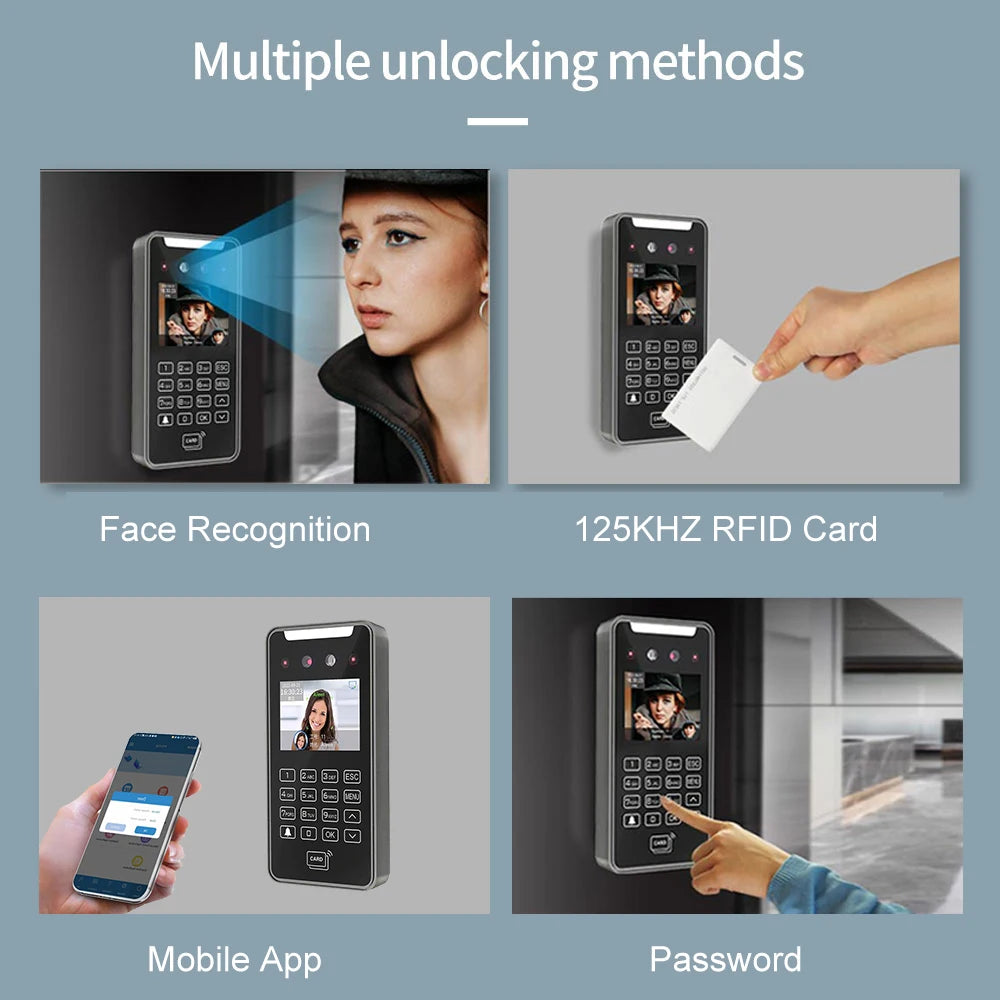 2MP HD 2.8inch 5000User Biometric Face Recognition Access Control System TCP IP Wifi Cloud Software SDK Staff Attendance Reader