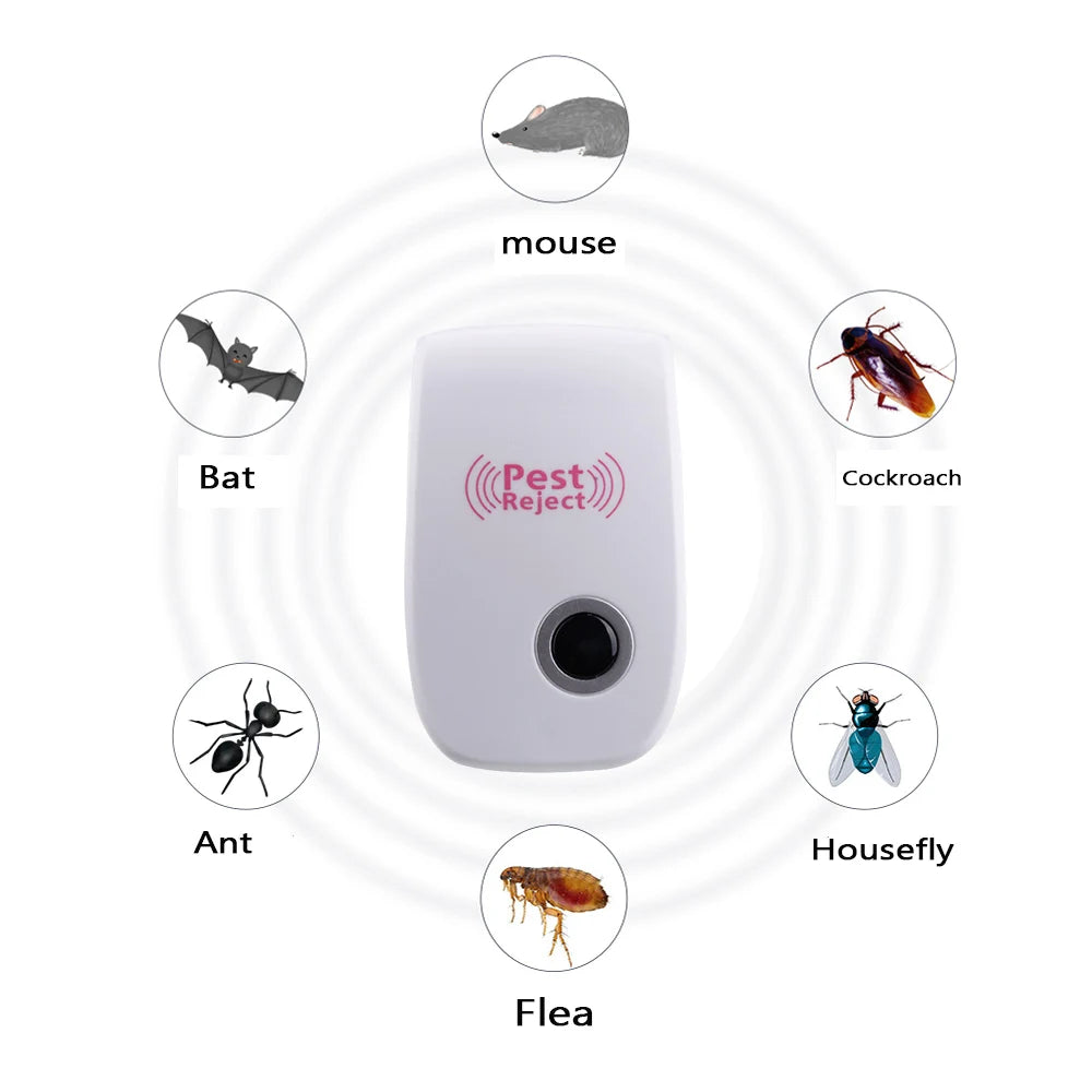 Ultrasonic Pest Reject Anti Mosquito Insect Repeller Rat Mouse Killer Cockroach Non-Toxic Indoor Spider Repellent Household Pest