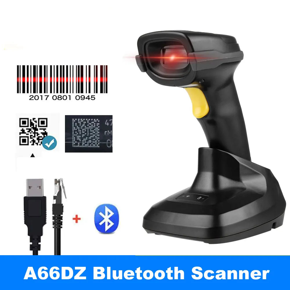 Holyhah Barcode Scanner 1D 2D QR Bluetooth Barcode Reader Wireless wired Laser Bar Code Scanner PDF417 Desktop Scanner