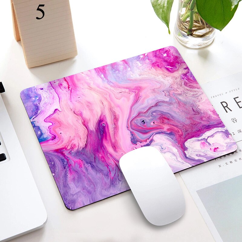 Marble Nordic Style Small Mouse Pad Computer Laptop Mousepad Rectangle Non-slip Rubber Base Deskpad Table Mat Desk Accessories