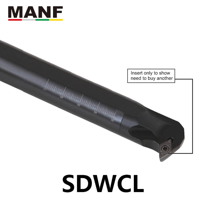 MANF Lathe 10mm S12M-SDWCR07 CNC Turning Arbor Screw Lathe Cut Boring Bar Lathe Cutter Processing Internal Turning Tool Holder