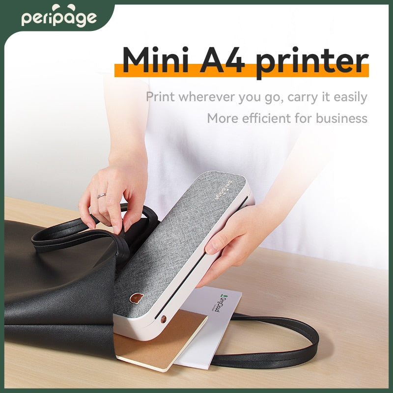 PeriPage 304DPI A4 Portable Printer Wireless Print PDF Webpage Contract Document Printers Study Bluetooth Mini A4 Printer