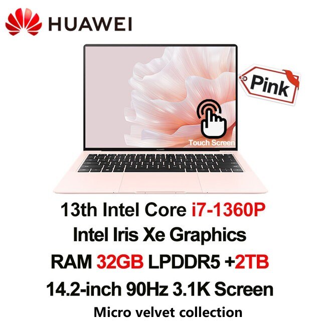 2023 HUAWEI MateBook X Pro Laptop 14.2 Inch i7-1360P 16/32GB 1/2TB 3.1k Touch Screen Notebook Primary Color HDR LTPS PC Computer
