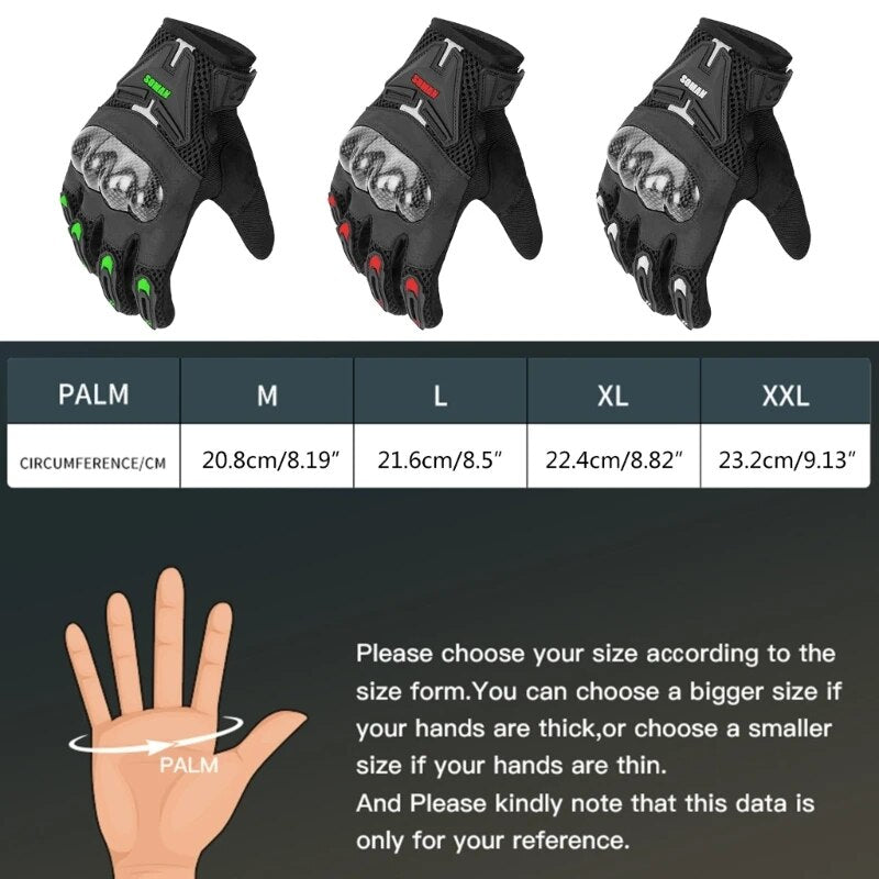 1Pair Breathable Full Finger Cycling Motorcycles Gloves Antiskid Wearable Gloves GTWS