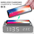 Wireless Charger Time Alarm Clock LED Digital Thermometer Earphone Phone Chargers Fast Charging Dock Station for iPhone Samsung