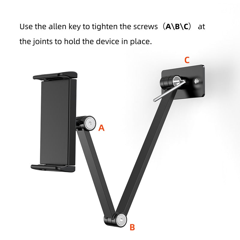 BEWISER,Bed Tablet Holder For 4.7-15.6",Phone&iPad Tablet Stand Desk Mount,Long Arm 360 Degrees Rotate,Height&Angle Adjustable