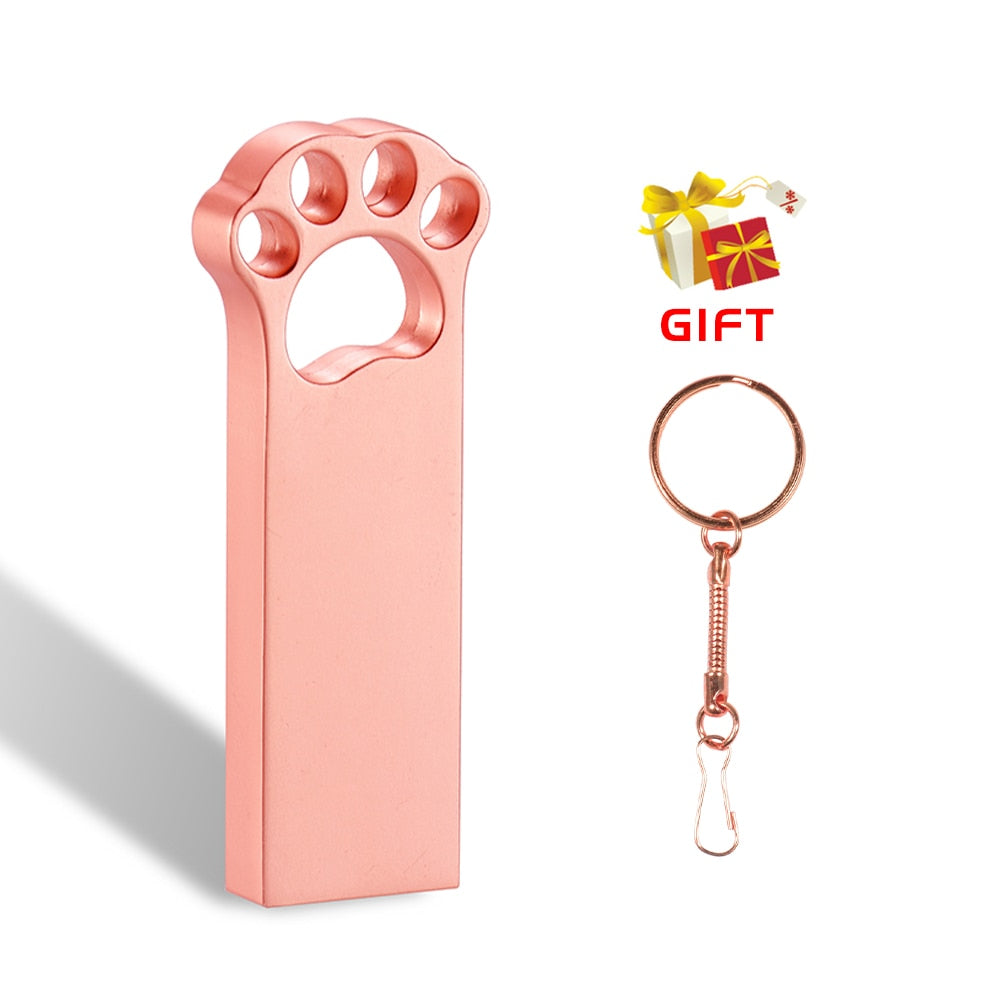 JASTER Metal cat claw USB 2.0 Flash Drive 64GB 32GB High speed Pen drive 16GB Memory stick Free custom logo Creative gift U disk