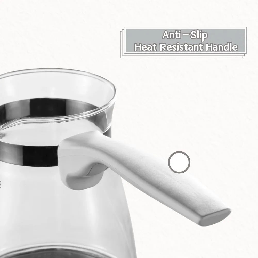 600ml Turkish Glass Coffee Maker Pot Machine Portable Electrical Tea Coffee Espresso Pot Boiled Milk Coffee Kettle Cezve Ibrik