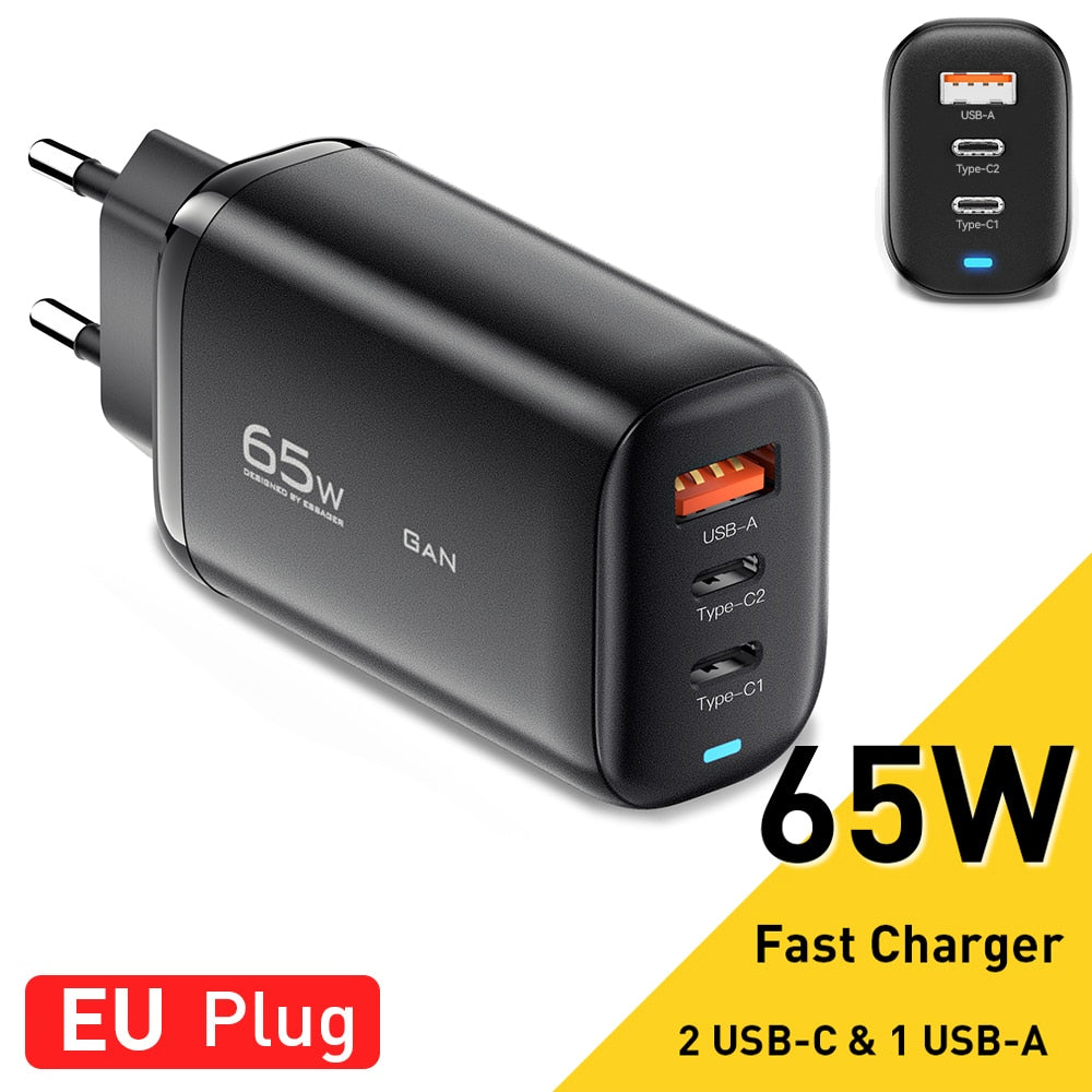 Essager 65W GaN USB Type C Charger For Laptop PPS 45W 25W Fast Charge For Samsung QC3.0 PD3.0 For iPhone14 13 Pro Phone Chagers