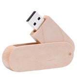 POWERONE (Free Custom Logo) Wooden USB Flash Drives 64GB Rotation USB + Box Pendrive 32GB Photography USB 2.0 Memory Stick 16GB