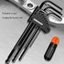 Allen Key Set With an afterburner L Wrench Kit For Allen Screw 9PCS Long Arm Hex Key Set 1.5mm To 10mm Hexagon Spanner Hand Tool