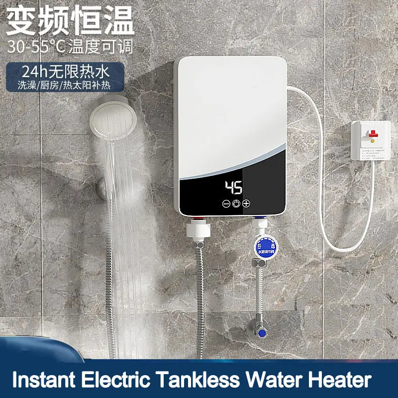 Hot Water Heater 5500W Instant Tankless Water Heater Thermostat Induction Heater Smart Touch Electric Heaters Shower Automatica