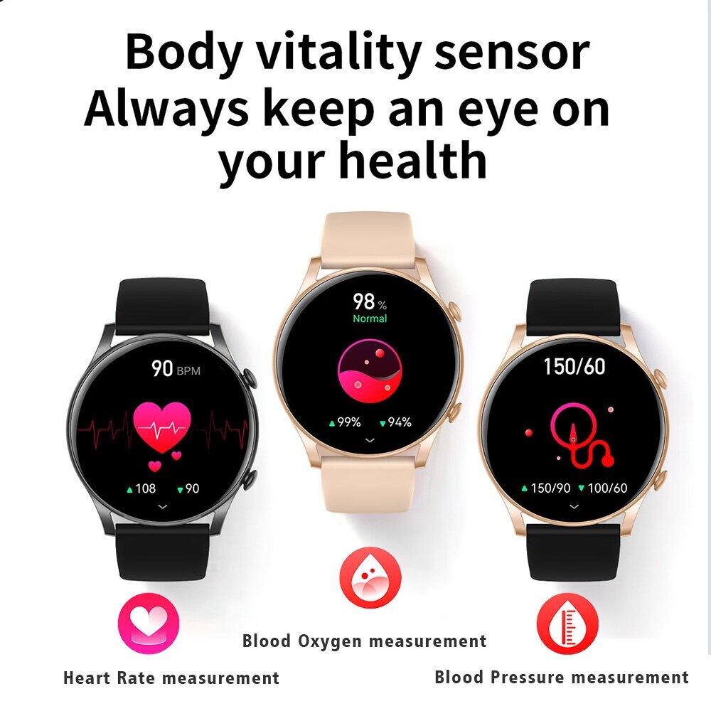 SENBONO 2023 AMOLED Smart Watch BP Health Monitor Answer Make Call Watch Always On Display Waterproof Smartwatch for Men Women