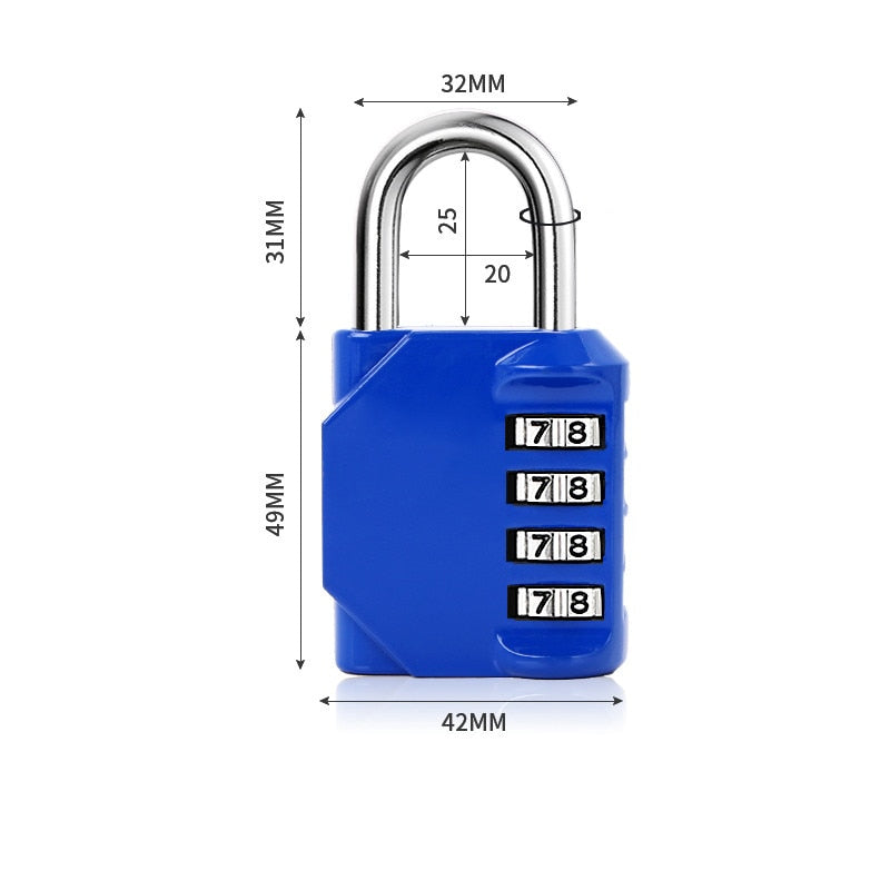 3/4 Digit Dial Combination Password Code Number Lock Padlock Safety Travel Security Lock for Luggage Backpack Suitcase Drawer