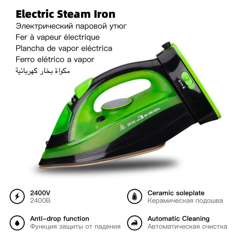 Wireless Steam Iron Handheld 5-speed Adjustable Ironing Machine Portable Ceramic Bottom Plate 2400W European Standard