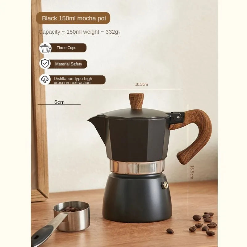 150-300ml Coffee Pot Espresso Mocha Pot Household Type Cookware Electric Pottery Single Valve Extraction Kettle Hand Coffee Pot