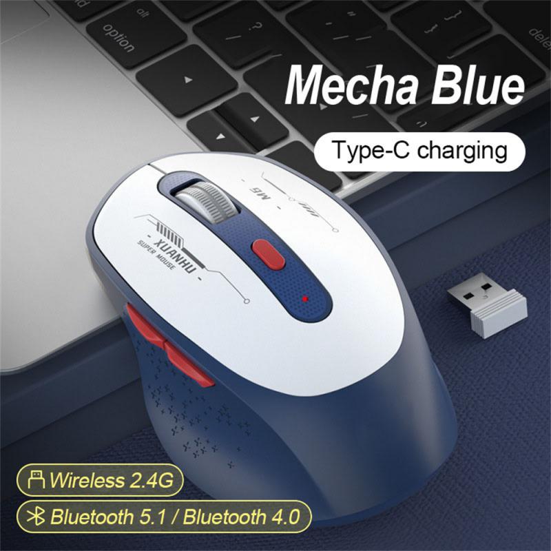 RYRA Dual Mode Bluetooth 2.4G Wireless Mouse Type-C Rechargeable Silent Ergonomic Mice For Laptop PC DPI Adjustable Gaming Mouse