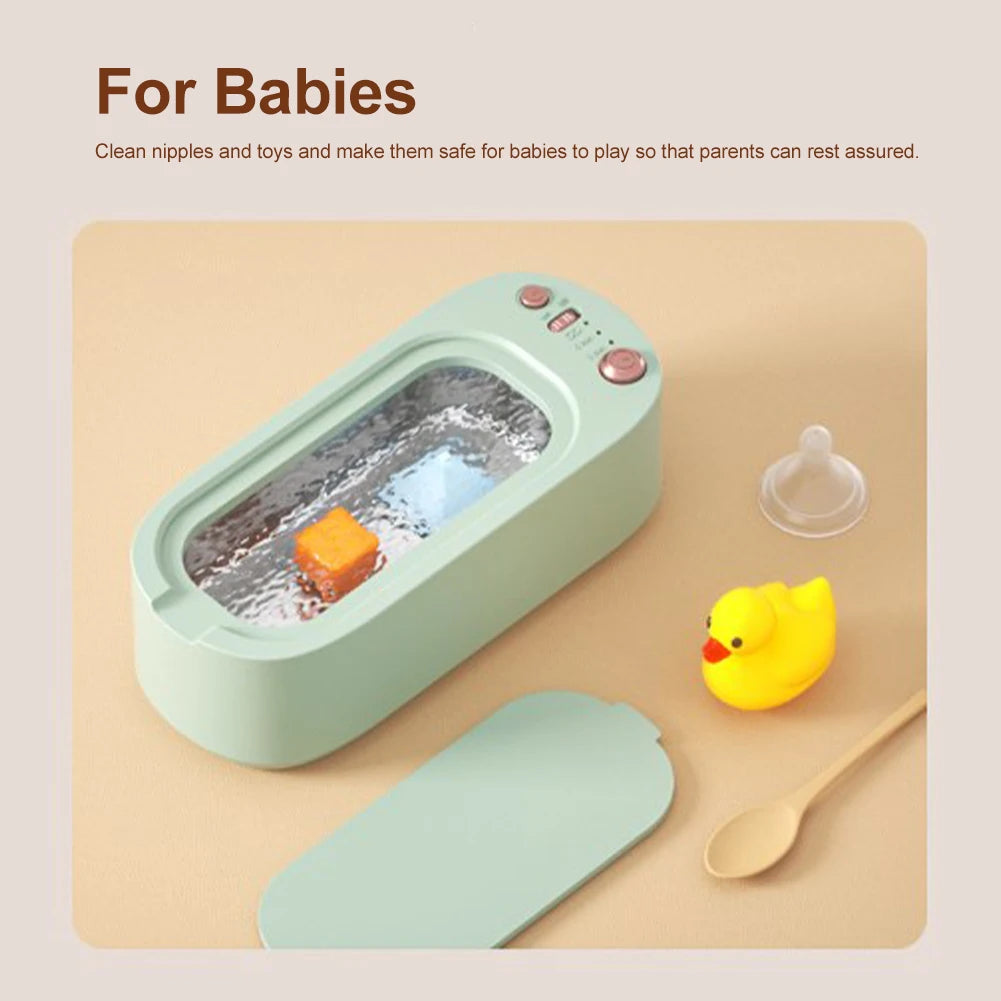 1PCS Portable Ultrasonic Cleaner High Frequency Vibration Cleaning Machine For Jewelry Necklace Ring Eyeglasses Watch Razor