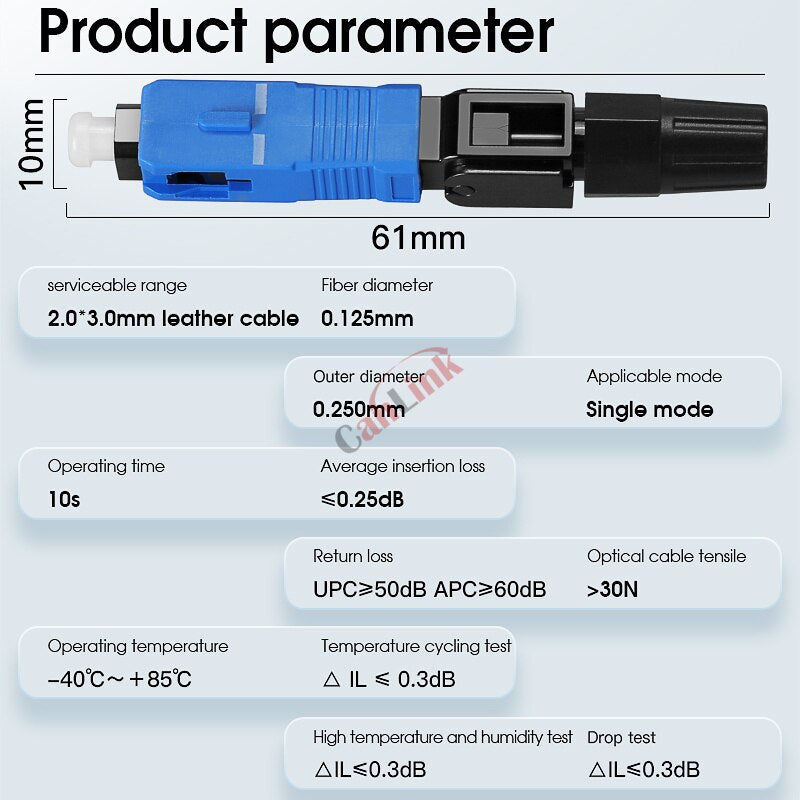 Quick Field Assembly FTTH Embedded Fiber Optic Fast Connector SC APC SM Fiber Optic SC/UPC Cold Connector Free Shipping