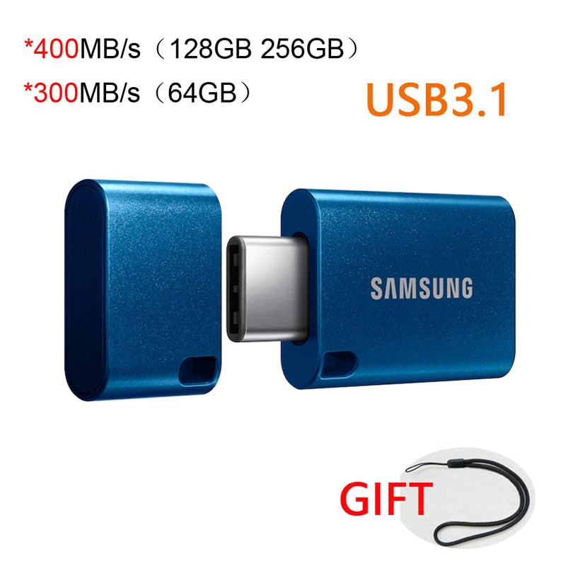 SAMSUNG USB3.1 Flash Drive Disk 64GB Read Speed 300MB/s 128GB 256GB 400MB/s Pen Drive Type-A or USB Type-C Pendrive Memory Stick