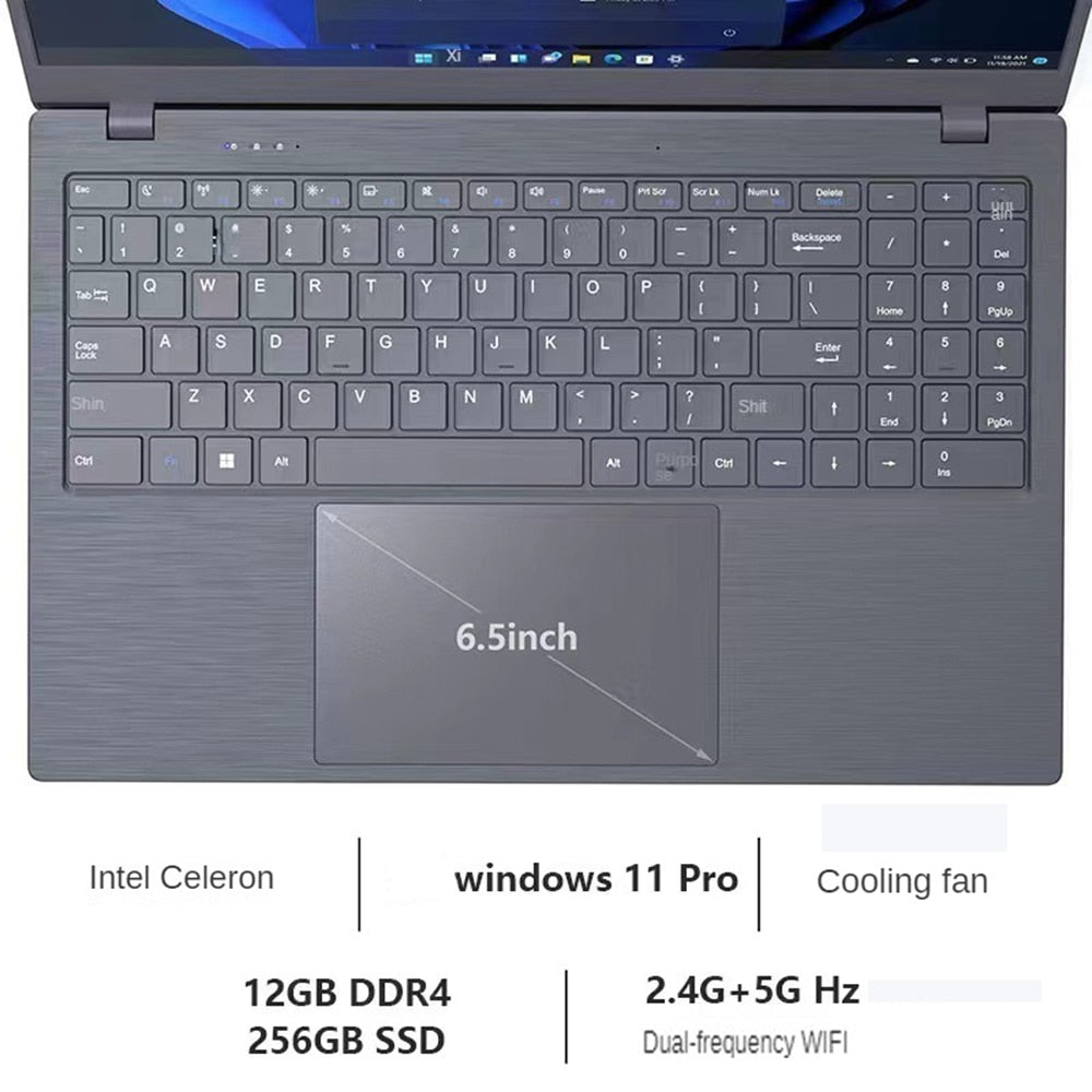 2023 Office Laptops Windows 11 Computer Notebook Netbook 15.6 Inch 12th Gen Intel Alder Lake-N N95 12GB DDR5 1TB M.2 WiFi Type-C