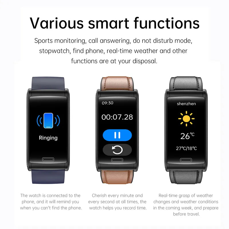 Lenovo New Blood Glucose Health Monitor Smart Bracelet Men Non-invasive ECG+PPG Blood Pressure Sport Watch Women For Android IOS