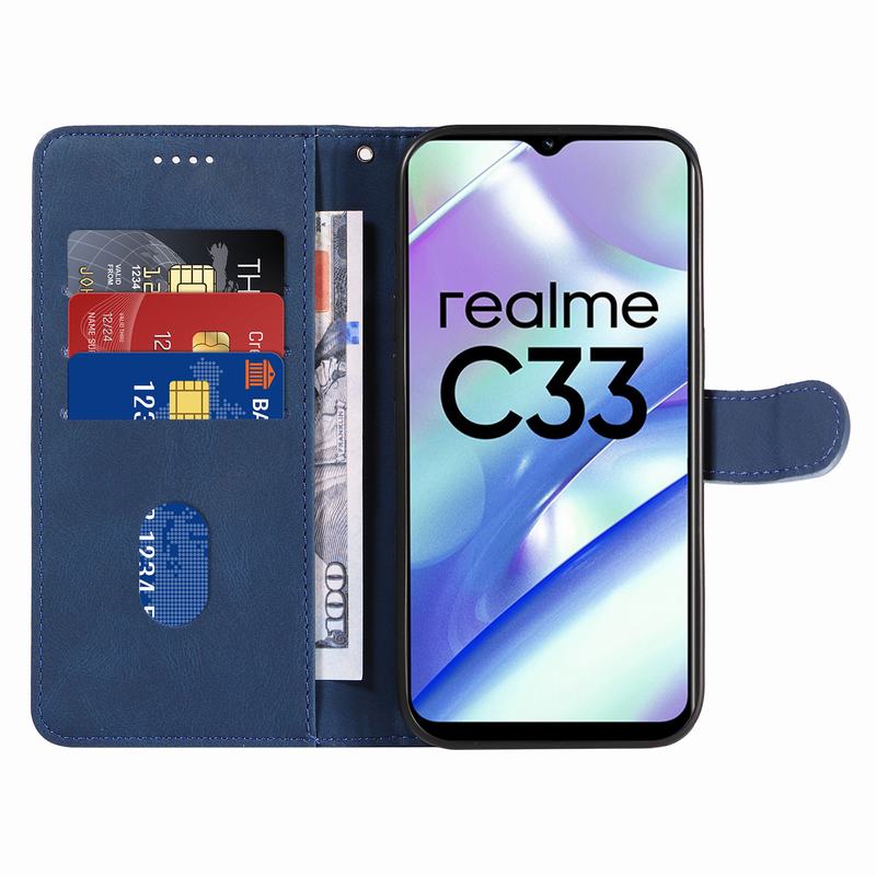 For OPPO Realme C33 Case Flip Wallet Phone Cover For Realme C30 C31 C35 4G Case Leather Cover With Card Slot Holer