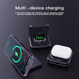 Bonola Magnetic Wireless Charger 2 in 1 Foldable Stand for iWatch Ultra/8/7/6 15W Fast Wireless Charging for iPhone 14 Pro/13/12