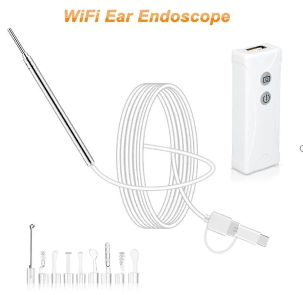 2MP 3.9mm Wireless WIFI EarPick Endoscope Camera Ear Wax Removal Otoscope Inspection Earscope Cleaner 3in1 USB Ear Camera