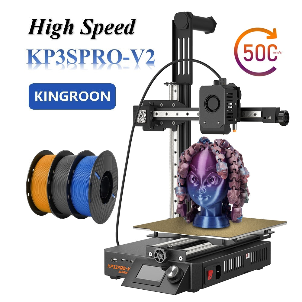 KINGROON KP3SPRO V2 3D Printer Klipper Board Super Fast Printing Size 200*200*200mm Auto Leveling Upgraded KP3S Pro Touch Screen