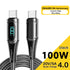 Essager USB Type C To USB C Cable 100W/5A PD Fast Charging Charger Wire Cord For Macbook Xiaomi Samsung Type-C USBC Cable  2M
