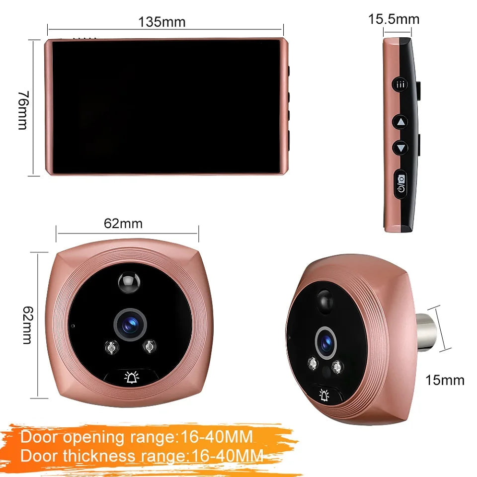 Wsdcam 4.3 Inch Doorbell Peephole Video Camera Video-eye Motion Detection Monitor Digital Doorbell Door Viewer PIR Night Vision