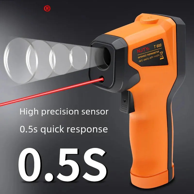 T600 High Precision Infrared Thermometer Kitchen Industrial Use Oil Temperature Gun Baking Thermometer Food Cooking Power Supply